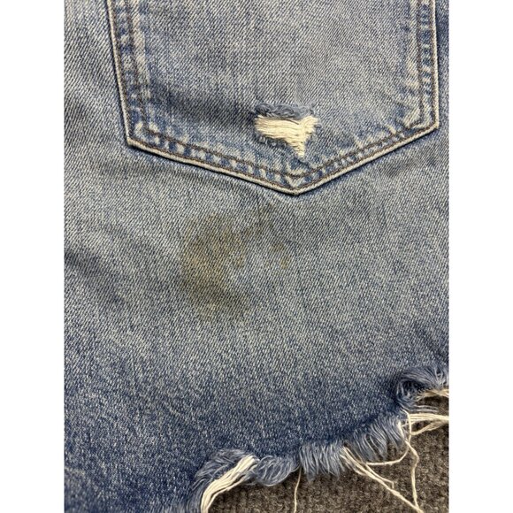 Madewell Shorts Womens 33 Blue Curvy Relaxed Mid-Length Denim Distressed Frayed - Picture 7 of 9